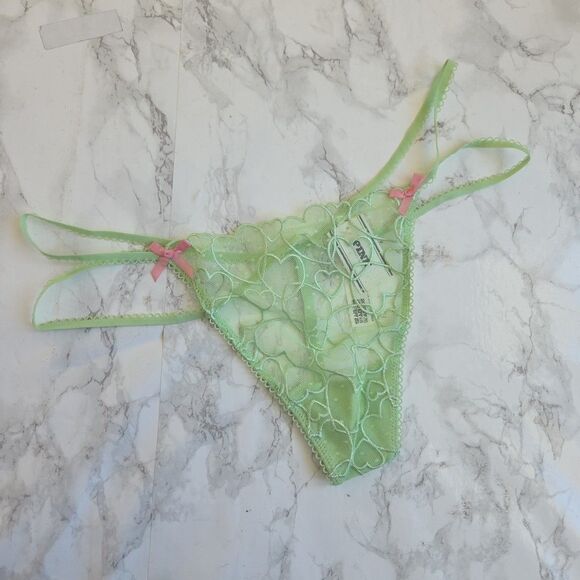 2 Pink VS Mesh Thong V String Panty M L - Picture 2 of 8